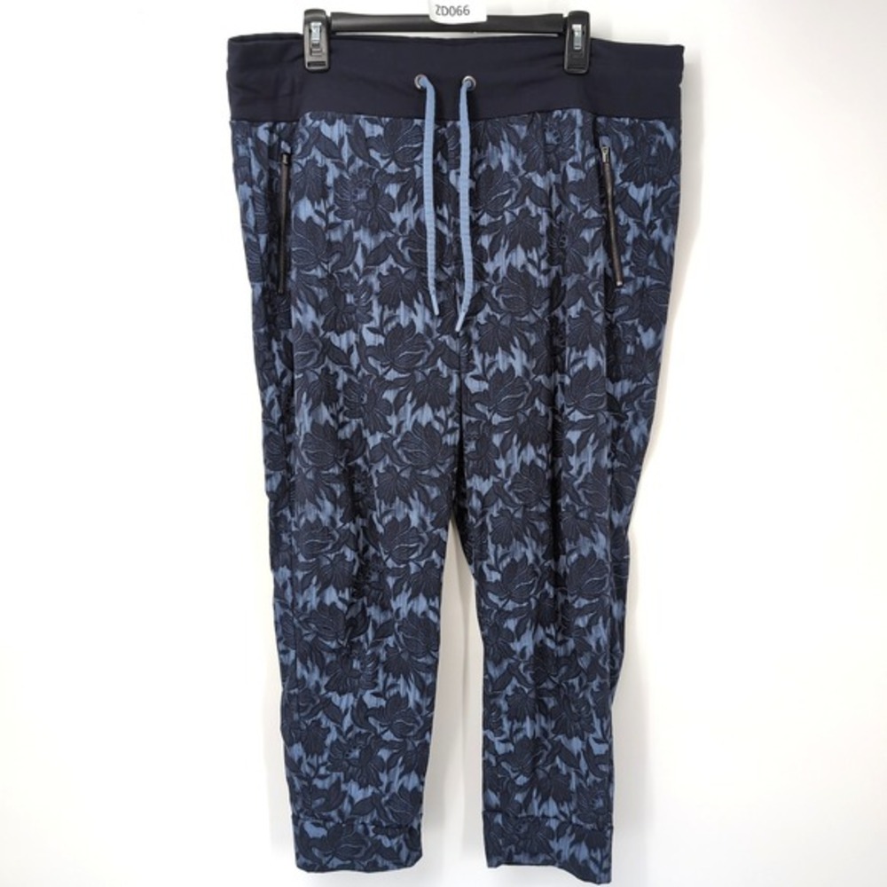 Athleta Trekkie North Jogger Women's Size 18‎ Blue Excellent Floral Jacquard